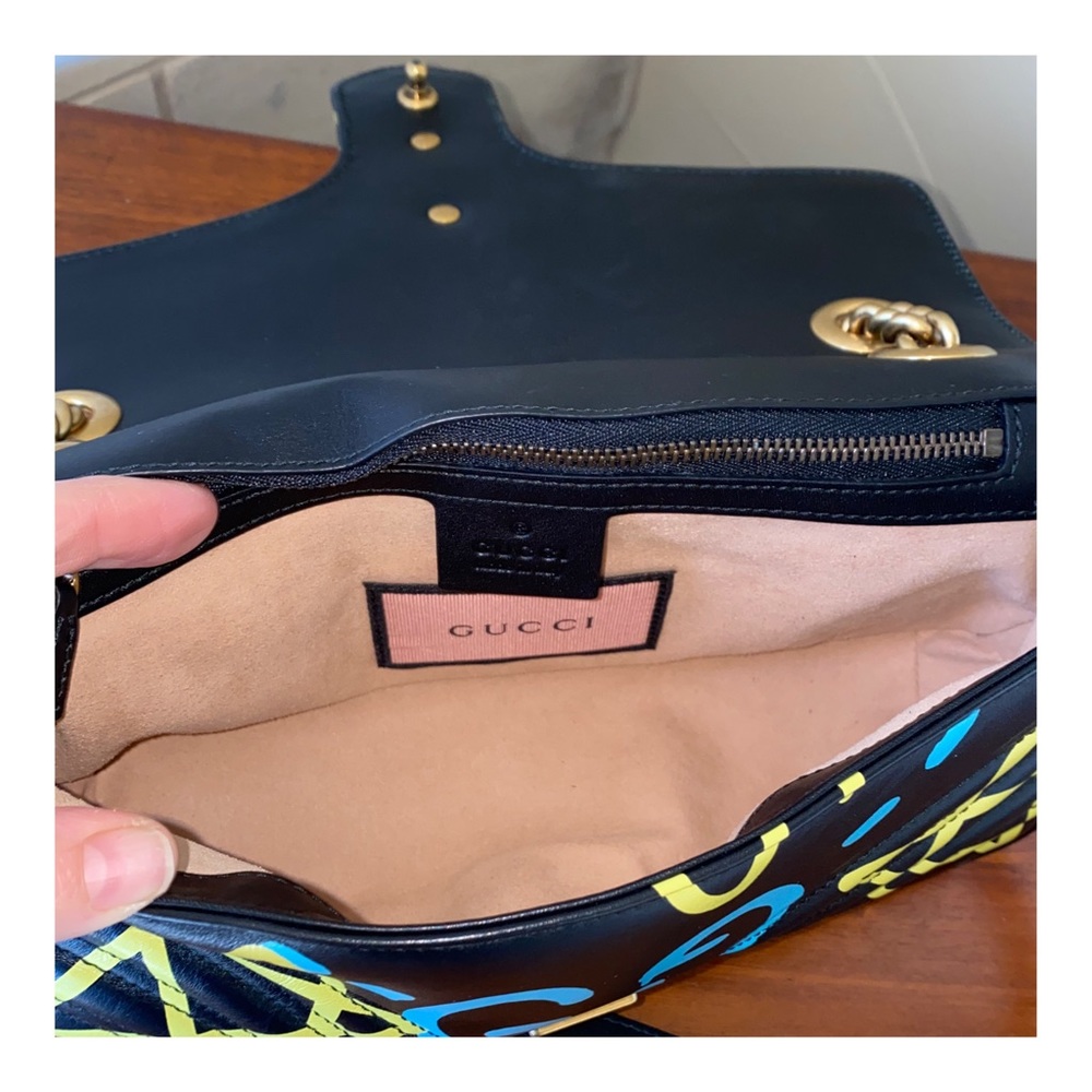 ☺️SOLD☺️AUTHENTIC GUCCI CROSSBODY QUILTED GHOST MARMONT MEDIUM BAG - Picture 10 of 13